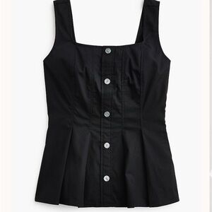Sleeveless button-up peplum top